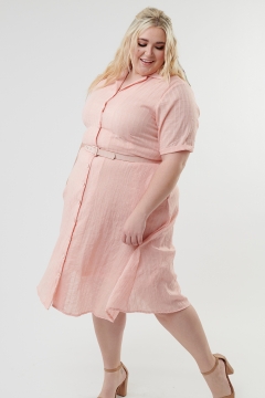 Wide Collar Button Down Dress